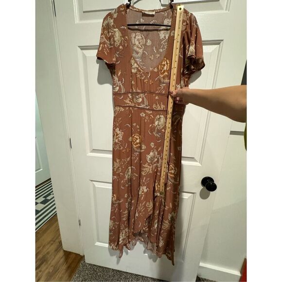 Spell & The Gypsy Collective Rosa Garden Party Midi Dress in Camel Size Medium - Picture 10 of 16